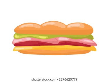 Grilled fresh sandwich icon isolated