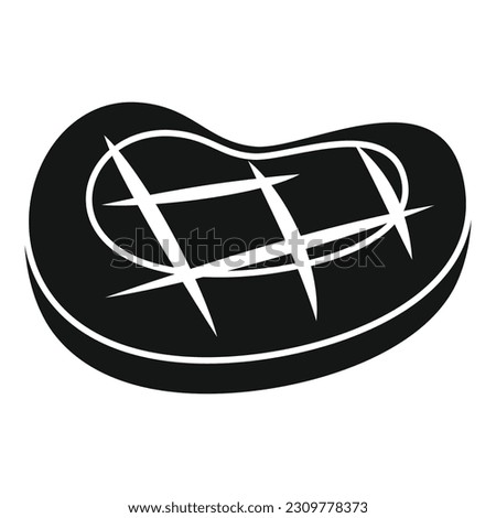 Grilled fresh steak icon simple vector. Bbq meat. Cook roast