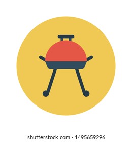 grilled glyph flat vector icon