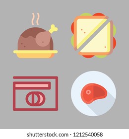 grilled icon set. vector set about chicken, steaks, diners club and sandwich icons set.