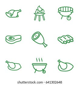 Grilled icons set.  