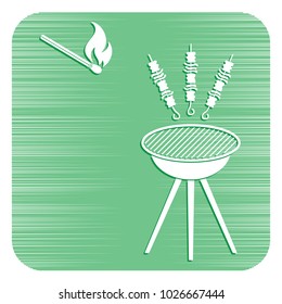 Grilled kebab icon. Vector illustration

