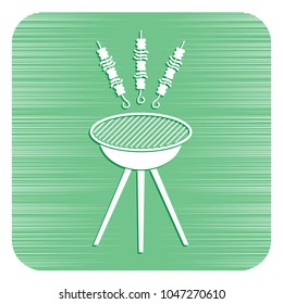 Grilled kebab icon. Vector illustration