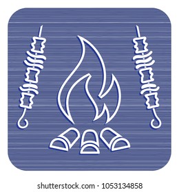 Grilled kebab icon. Vector illustration