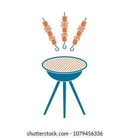 Grilled kebab icon. Vector illustration