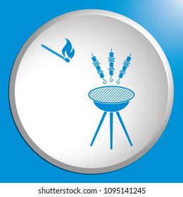 Grilled kebab icon. Vector illustration