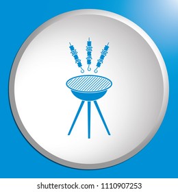Grilled kebab icon. Vector illustration


