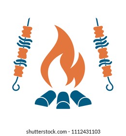 Grilled kebab icon. Vector illustration