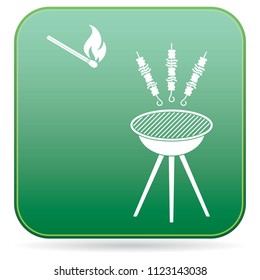 Grilled kebab icon. Vector illustration


