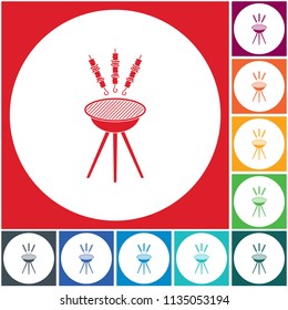 Grilled kebab icon. Vector illustration

