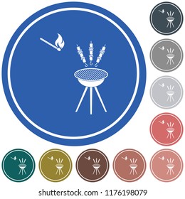 Grilled kebab icon. Vector illustration