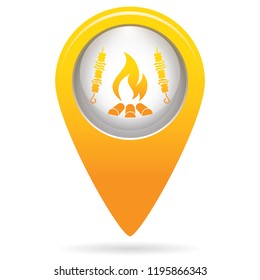 Grilled kebab icon. Vector illustration