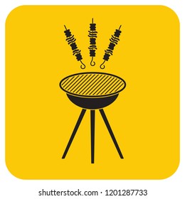 Grilled kebab icon. Vector illustration