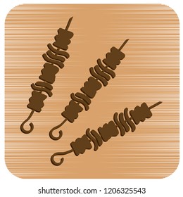 Grilled kebab icon. Vector illustration