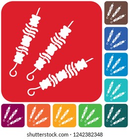 Grilled kebab icon. Vector illustration

