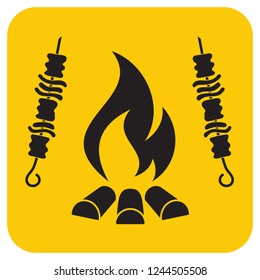 Grilled kebab icon. Vector illustration

