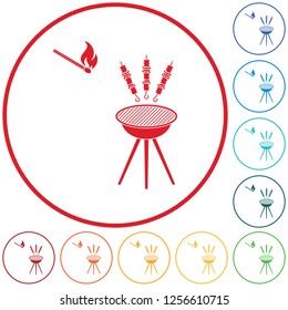 Grilled kebab icon. Vector illustration