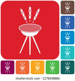 Grilled kebab icon. Vector illustration

