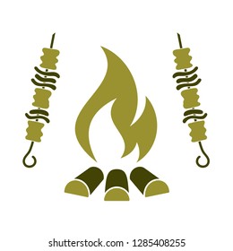 Grilled kebab icon. Vector illustration