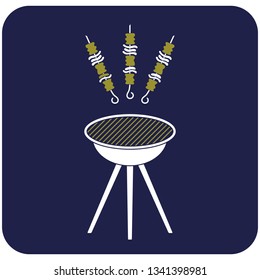 Grilled kebab icon. Vector illustration