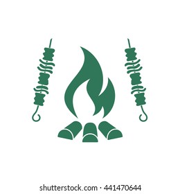Grilled kebab kebab icon. Vector illustration
