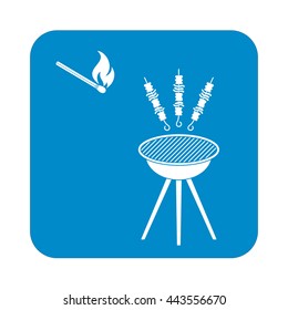 Grilled kebab icon. Vector illustration