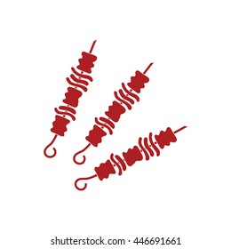 Grilled kebab icon. Vector illustration