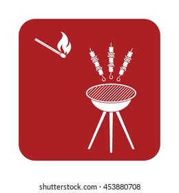 Grilled kebab icon. Vector illustration

