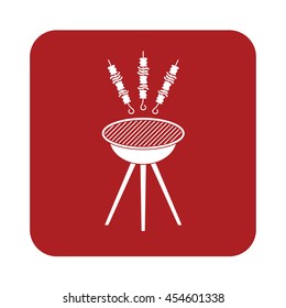 Grilled kebab icon. Vector illustration

