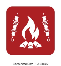 Grilled kebab icon. Vector illustration