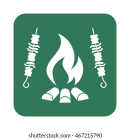 Grilled kebab icon. Vector illustration

