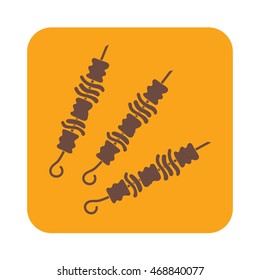 Grilled kebab icon. Vector illustration

