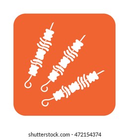 Grilled kebab icon. Vector illustration

