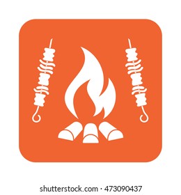 Grilled kebab icon. Vector illustration

