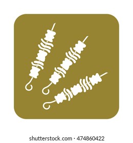 Grilled kebab icon. Vector illustration