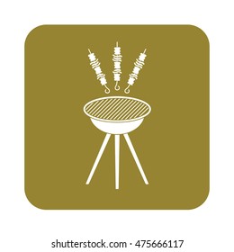 Grilled kebab icon. Vector illustration

