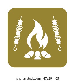 Grilled kebab icon. Vector illustration