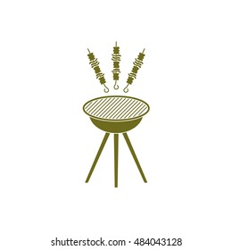 Grilled kebab icon. Vector illustration

