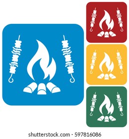 Grilled kebab icon. Vector illustration

