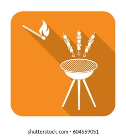Grilled kebab icon. Vector illustration
