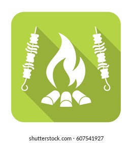 Grilled kebab icon. Vector illustration
