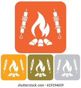Grilled kebab icon. Vector illustration