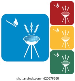 Grilled kebab icon. Vector illustration
