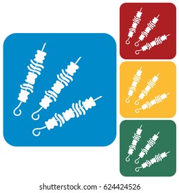 Grilled kebab icon. Vector illustration