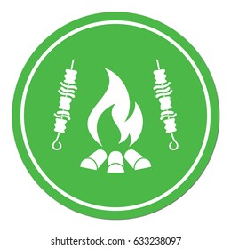 Grilled kebab icon. Vector illustration