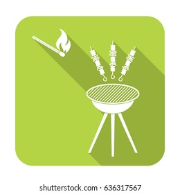 Grilled kebab icon. Vector illustration
