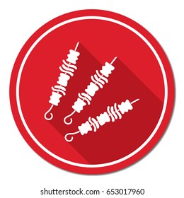 Grilled kebab icon. Vector illustration

