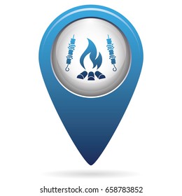 Grilled kebab icon. Vector illustration