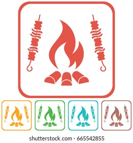 Grilled kebab icon. Vector illustration