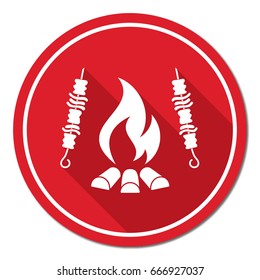 Grilled kebab icon. Vector illustration